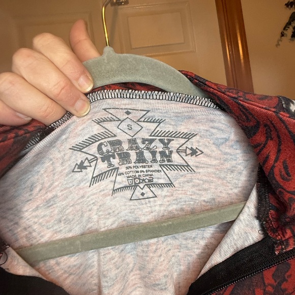 Crazy Train Cow Print & Paisley 1/4 Zip - S - Picture 3 of 5